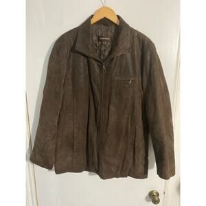 Danier genuine leather jacket men’s size M dark brown suede lined vintage 90s